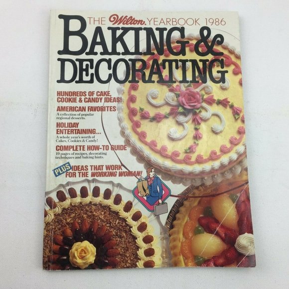 Kitchen Vintage Wilton Yearbook Baking Decorating 1986 Cake Cookies